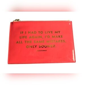 kate spade Red Cosmetic Bag with Gold Text
